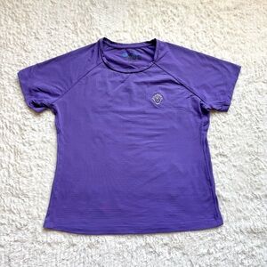 IBKUL Short Sleeve Raglan Crew T Shirt Womens M Purple Golf Pickleball UPF50+
